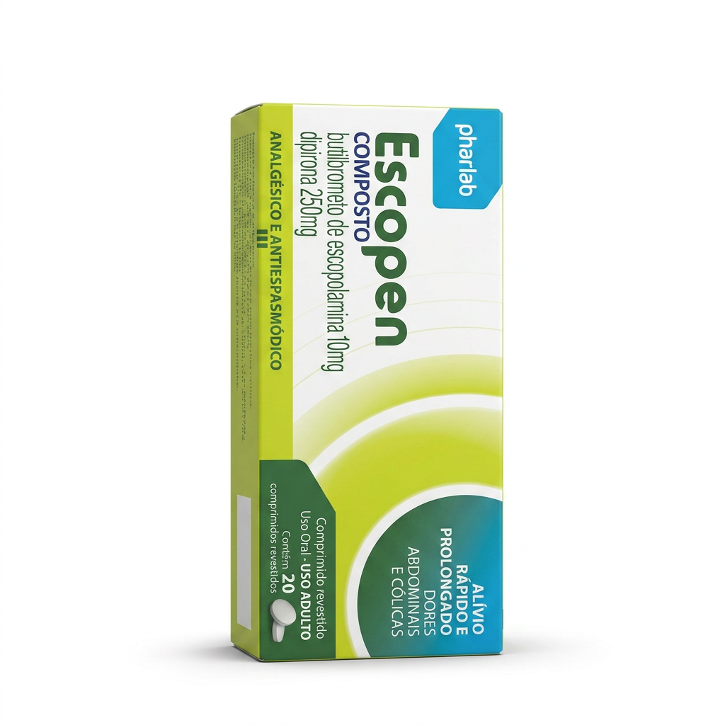 Caixa de Escopen Composto 10mg + 250mg — Pharlab