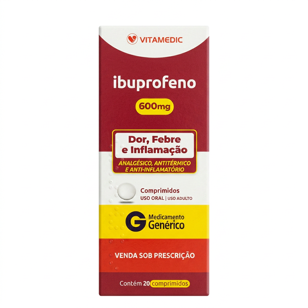 Caixa de Ibuprofeno 600mg — Vitamedic